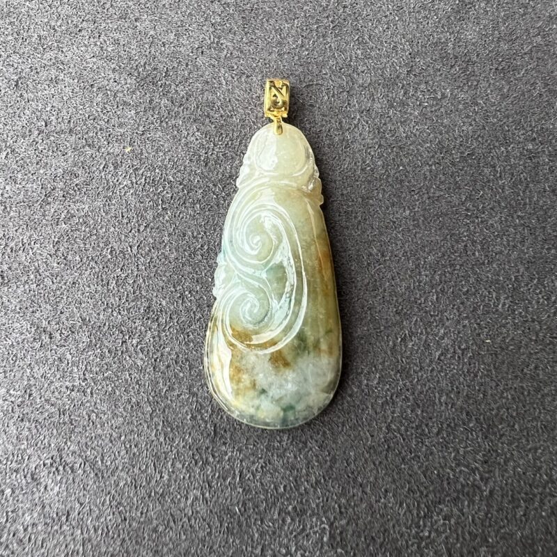 Icy Yellow Jade Pendant 18K Gold, Ru Yi, Bundle (Various Design)