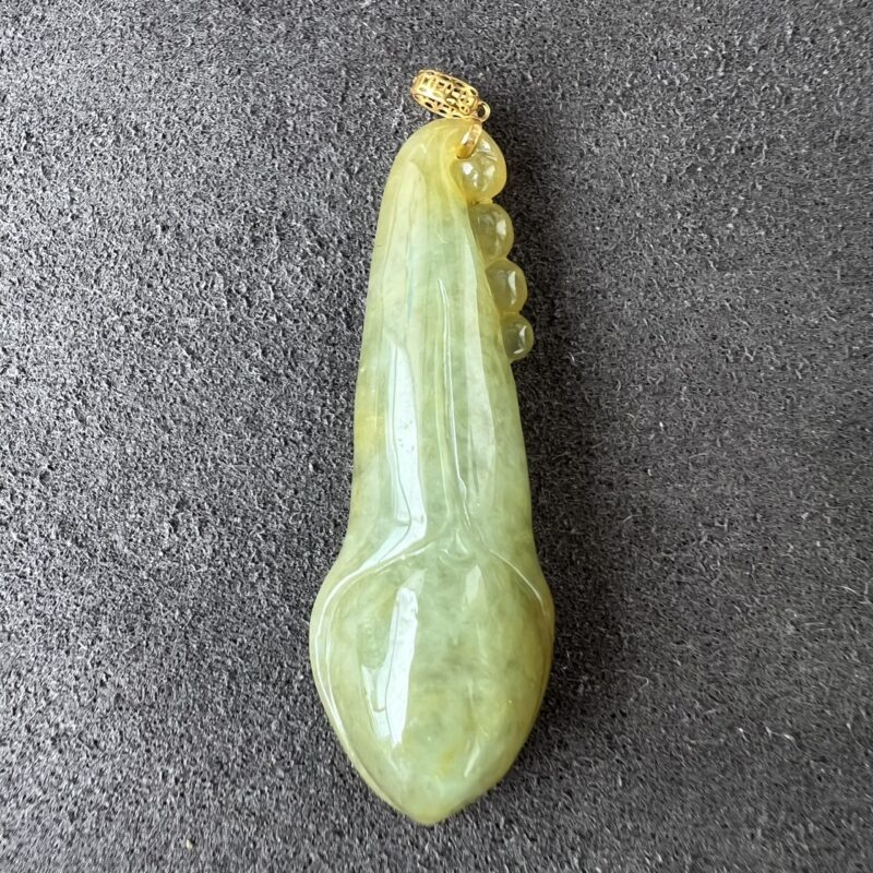 Icy Jade Pendant 18K Gold, Gourd (Fu Gua), Bundle (Various Color)