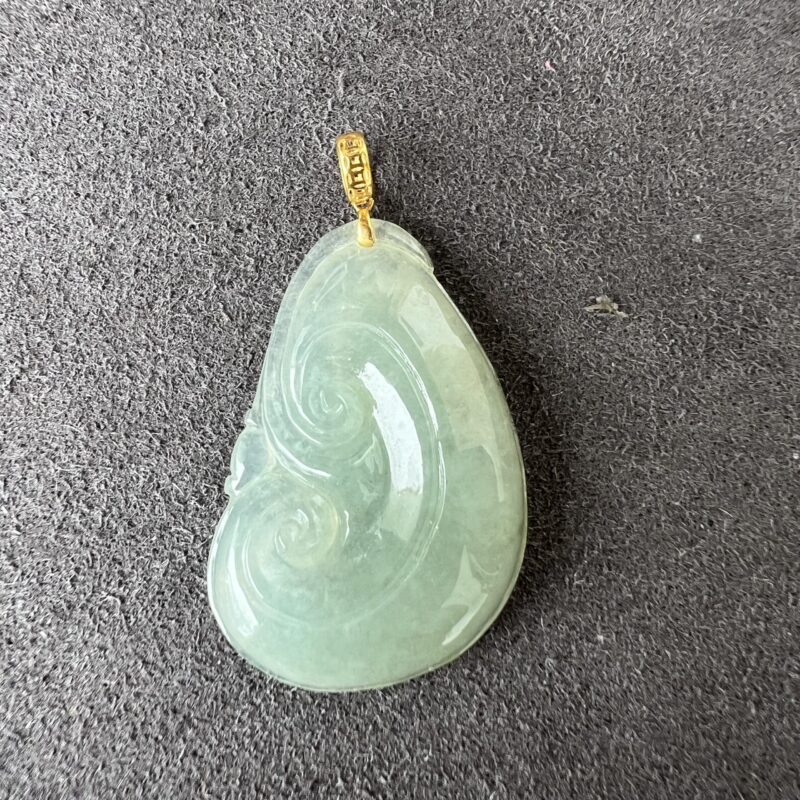 Icy White Jade Pendant 18K Gold, Ru Yi, Bundle (Various Design)
